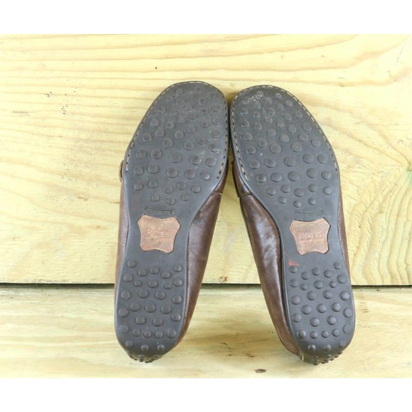 Born 39 Loafers Women's 8 Brown Leather Buckle Driving Moccasins Sips Ons Flats - Picture 8 of 9